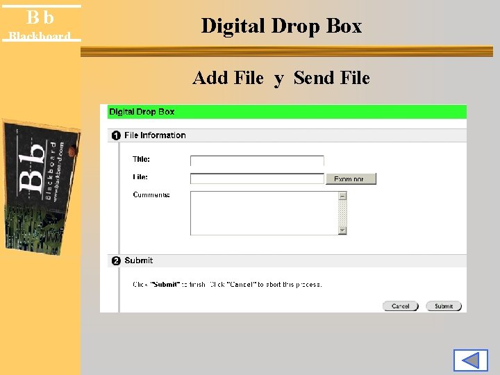 Bb Blackboard Digital Drop Box Add File y Send File 