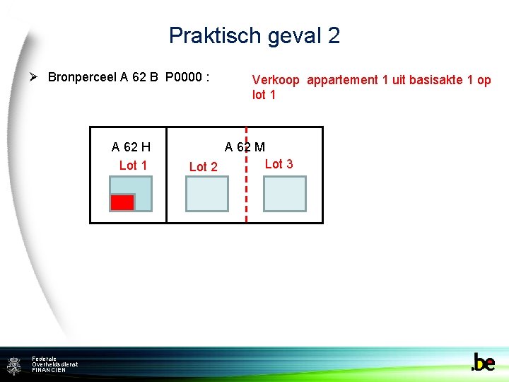 Praktisch geval 2 Ø Bronperceel A 62 B P 0000 : A 62 H