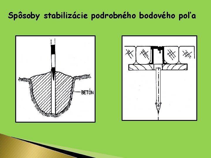 Spôsoby stabilizácie podrobného bodového poľa 