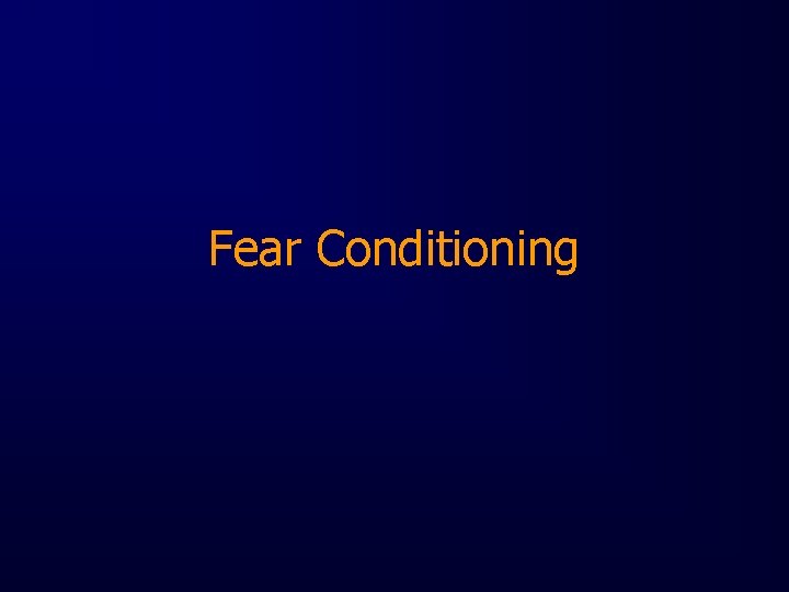 Fear Conditioning 