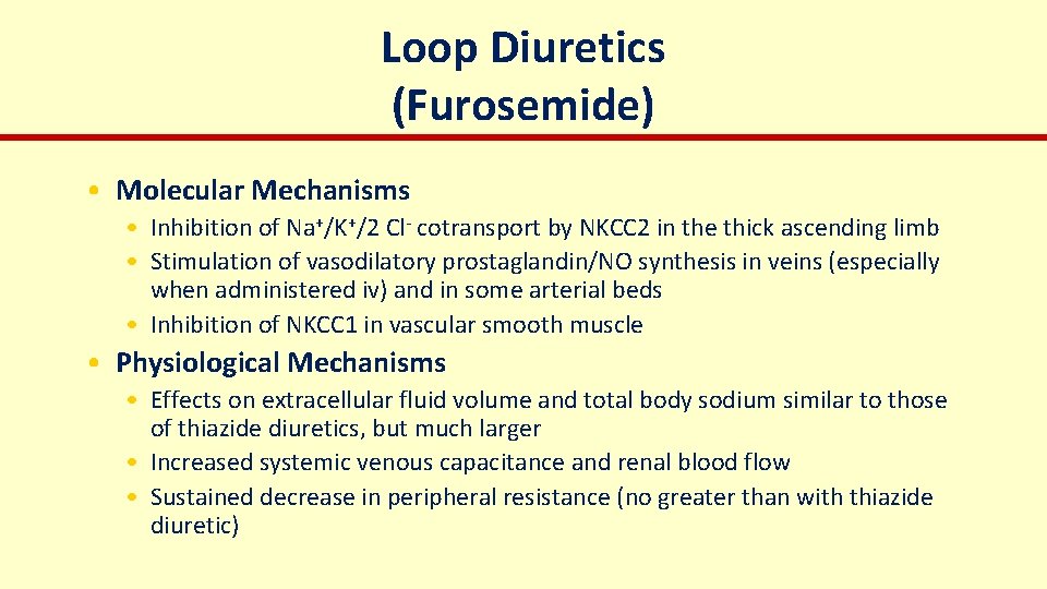 Loop Diuretics (Furosemide) • Molecular Mechanisms • Inhibition of Na+/K+/2 Cl- cotransport by NKCC