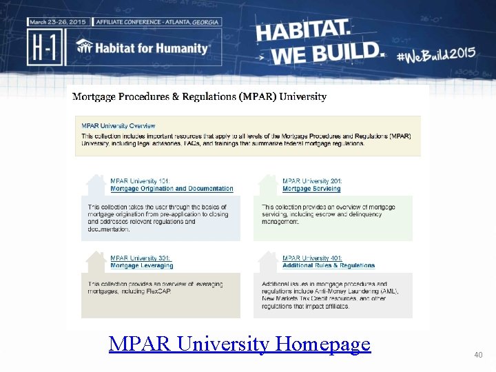 MPAR University Homepage 40 