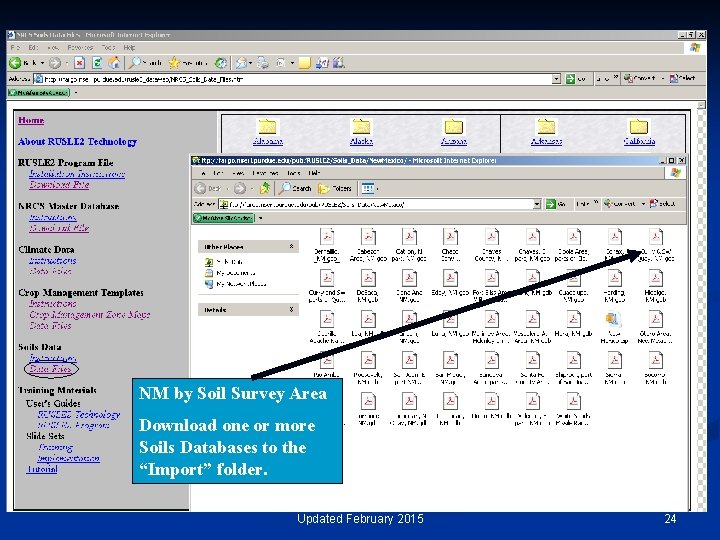 NM by Soil Survey Area Download one or more Soils Databases to the “Import”