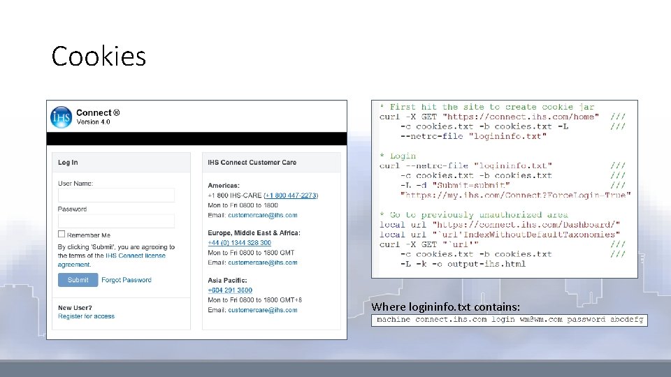 Cookies Where logininfo. txt contains: 