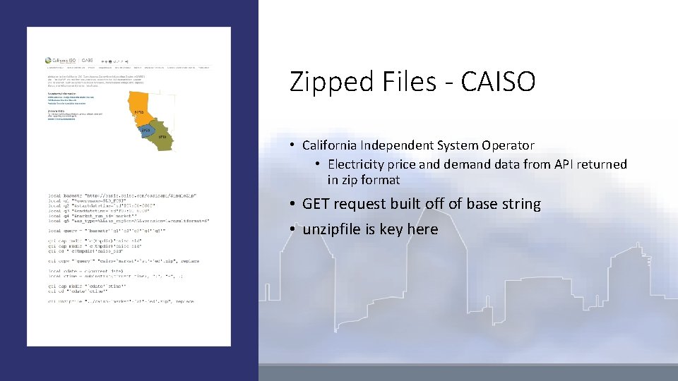 Zipped Files - CAISO • California Independent System Operator • Electricity price and demand