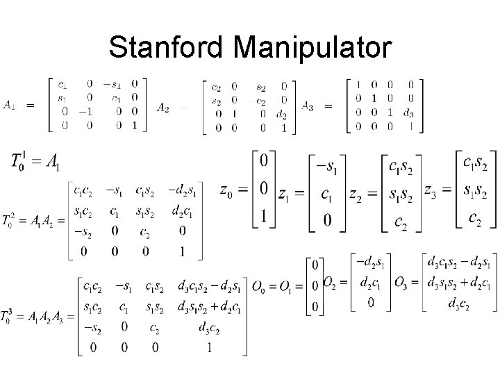 Stanford Manipulator Stanford Manipulator