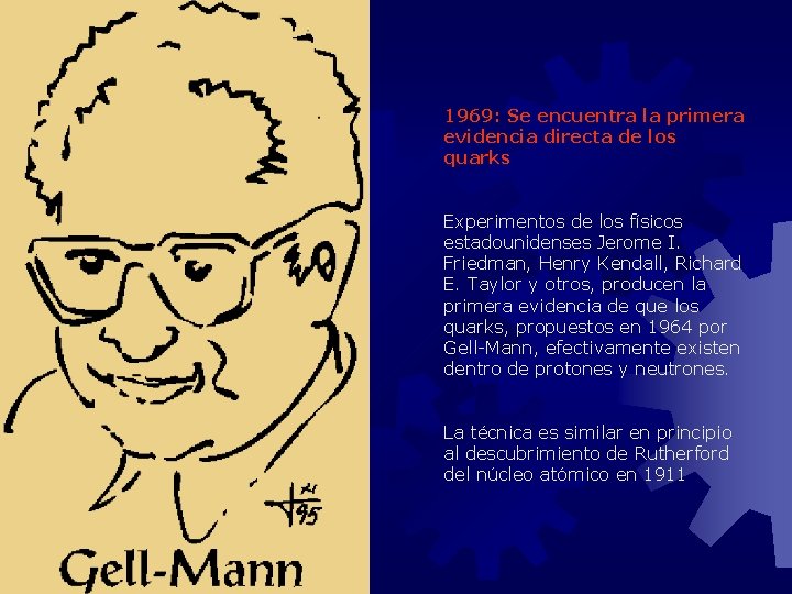 1969: Se encuentra la primera evidencia directa de los quarks Experimentos de los físicos