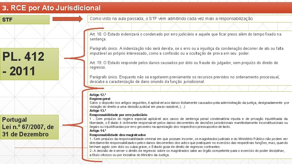 3. RCE por Ato Jurisdicional STF Como visto na aula passada, o STF vem