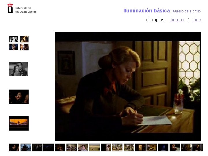 Iluminación básica, Aurelio del Portillo ejemplos: pintura / cine 