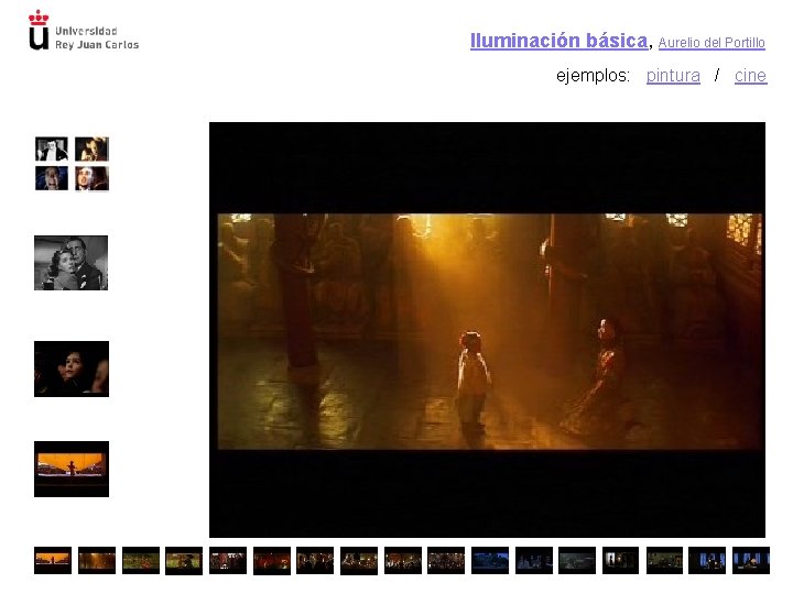 Iluminación básica, Aurelio del Portillo ejemplos: pintura / cine 