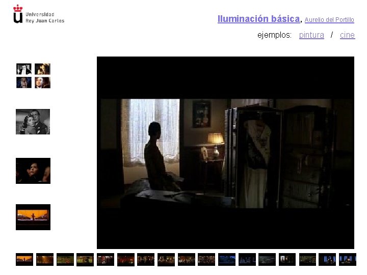 Iluminación básica, Aurelio del Portillo ejemplos: pintura / cine 