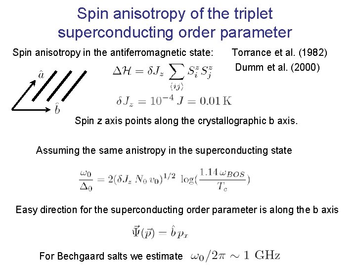 Spin anisotropy of the triplet superconducting order parameter Spin anisotropy in the antiferromagnetic state: