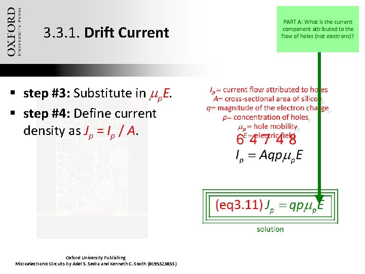 3. 3. 1. Drift Current § step #3: Substitute in mp. E. § step