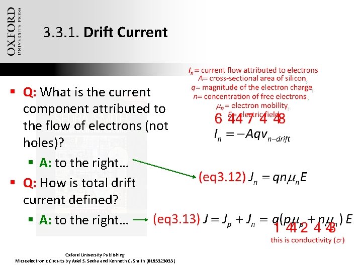 3. 3. 1. Drift Current § Q: What is the current component attributed to