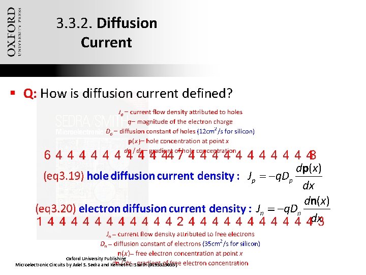 3. 3. 2. Diffusion Current § Q: How is diffusion current defined? Oxford University