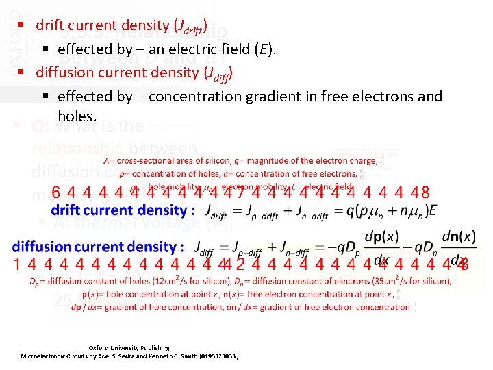 § drift 3. 3. 3. current. Relationship density (Jdrift) § effected by – an