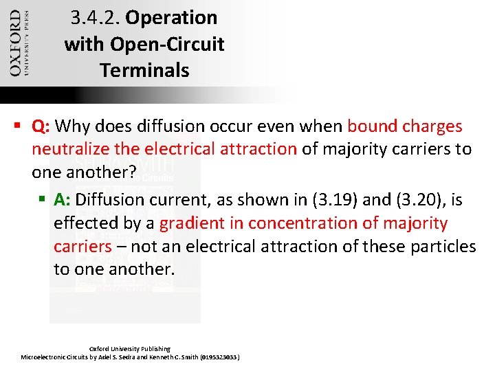 3. 4. 2. Operation with Open-Circuit Terminals § Q: Why does diffusion occur even