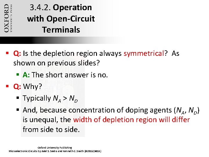 3. 4. 2. Operation with Open-Circuit Terminals § Q: Is the depletion region always