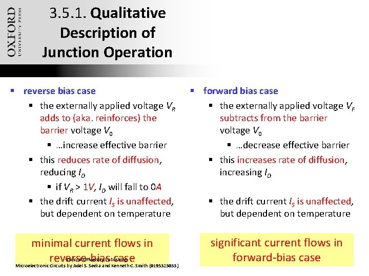 3. 5. 1. Qualitative Description of Junction Operation § reverse bias case § the