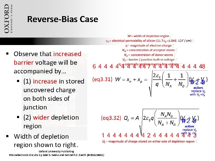 Reverse-Bias Case § Observe that increased barrier voltage will be accompanied by… § (1)
