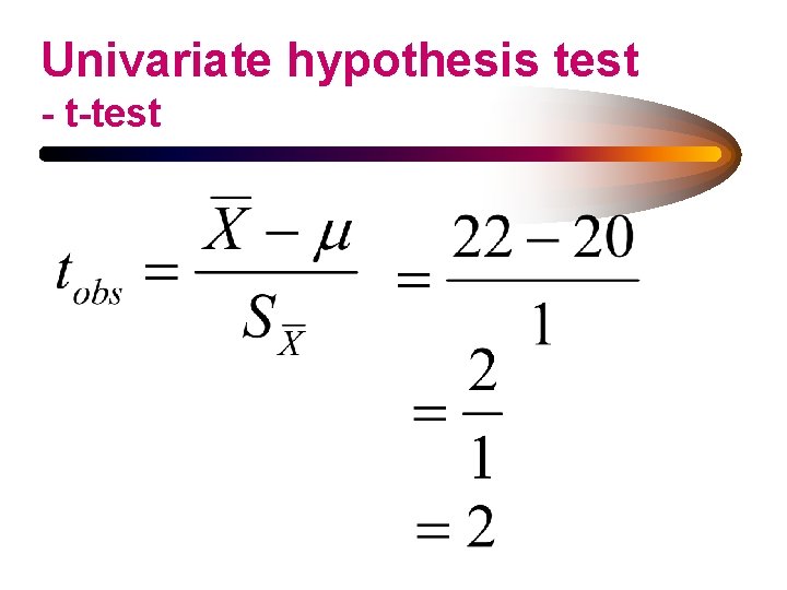 Univariate hypothesis test - t-test 