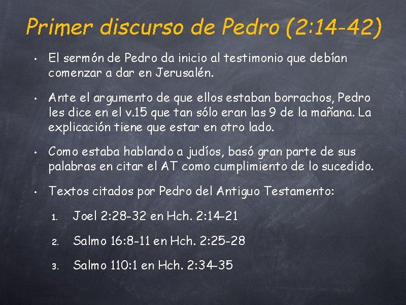 Primer discurso de Pedro (2: 14 -42) • • El sermón de Pedro da