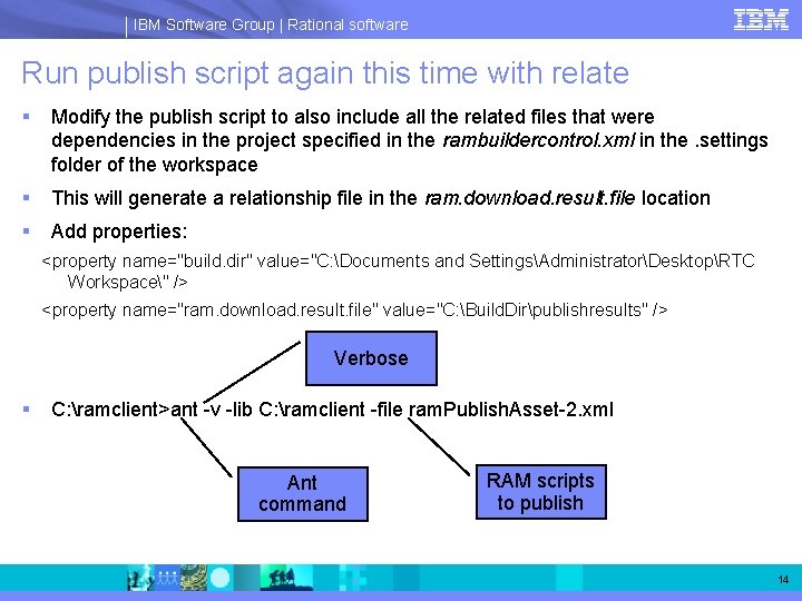 IBM Software Group | Rational software Run publish script again this time with relate