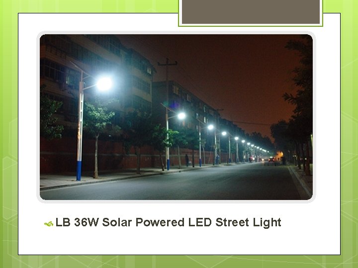  LB 36 W Solar Powered LED Street Light 