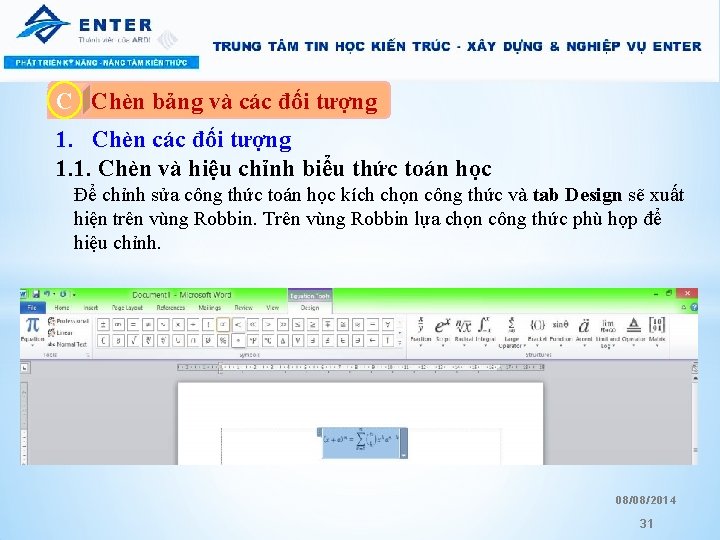 C A. Chèn bảng và các đối tượng 1. Chèn các đối tượng 1. C A. Chèn bảng và các đối tượng 1. Chèn các đối tượng 1.