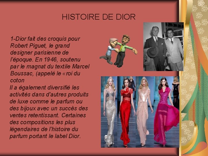 HISTOIRE DE DIOR 1 -Dior fait des croquis pour Robert Piguet, le grand designer