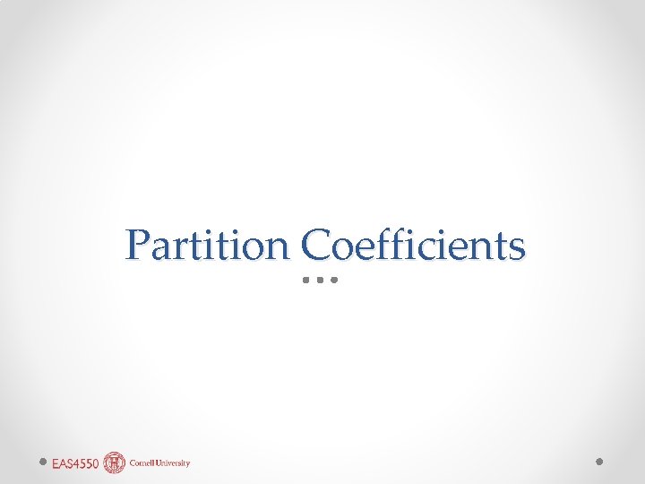 Partition Coefficients 