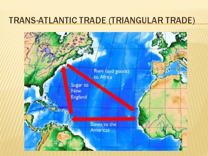 TRANS-ATLANTIC TRADE (TRIANGULAR TRADE) 