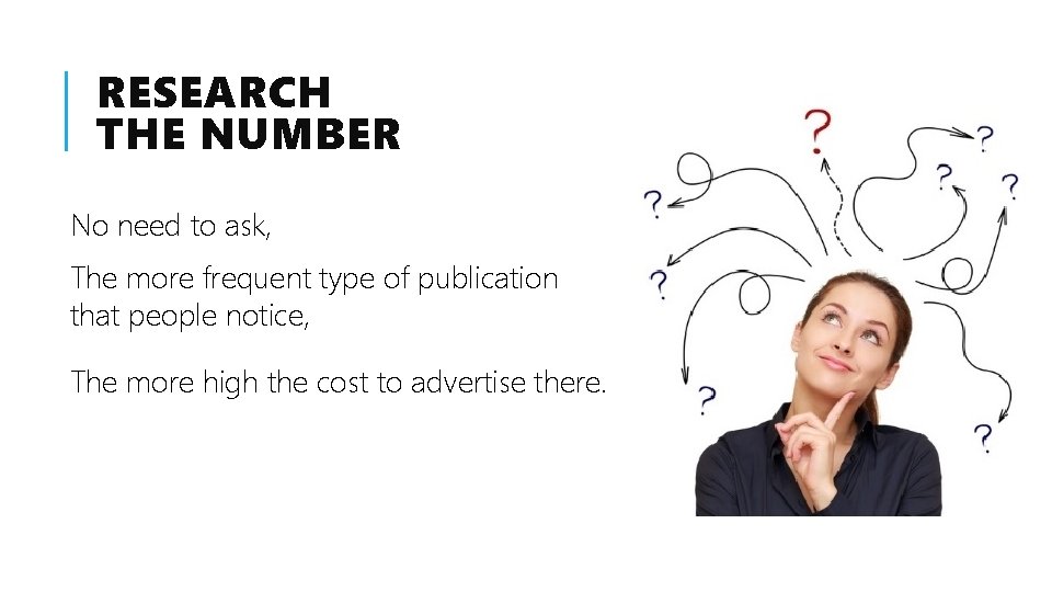 RESEARCH THE NUMBER No need to ask, The more frequent type of publication that