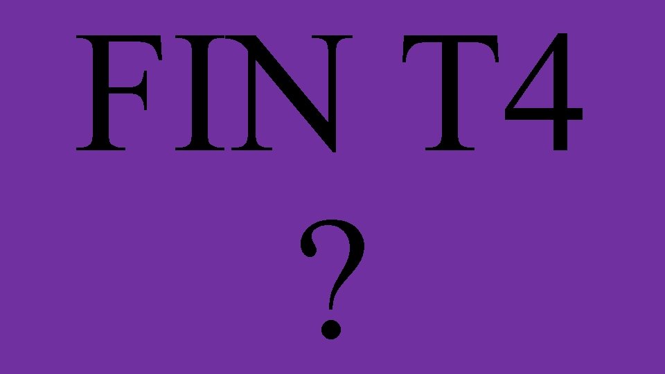 FIN T 4 ? 