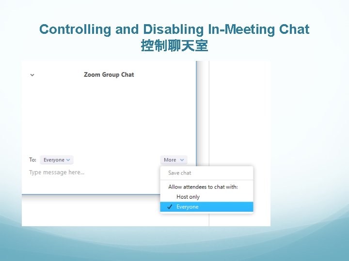 Controlling and Disabling In-Meeting Chat 控制聊天室 