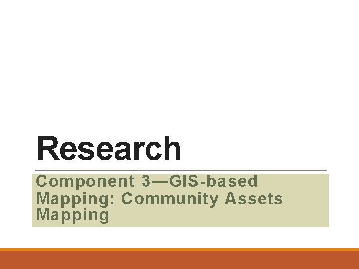 Research Component 3—GIS-based Design Mapping: Community Assets Mapping 