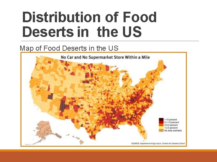 Distribution of Food Deserts in the US Map of Food Deserts in the US