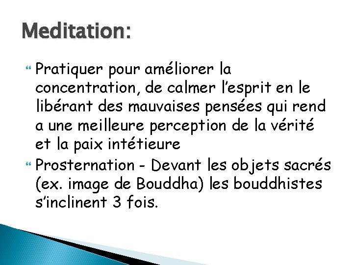 Meditation: Pratiquer pour améliorer la concentration, de calmer l’esprit en le libérant des mauvaises