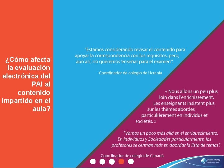 ¿Cómo afecta la evaluación electrónica del PAI al contenido impartido en el aula? ©