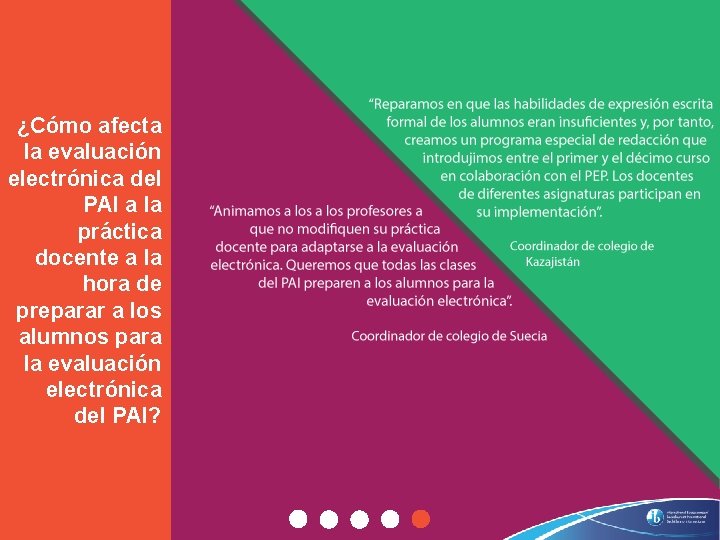 ¿Cómo afecta la evaluación electrónica del PAI a la práctica docente a la hora ¿Cómo afecta la evaluación electrónica del PAI a la práctica docente a la hora