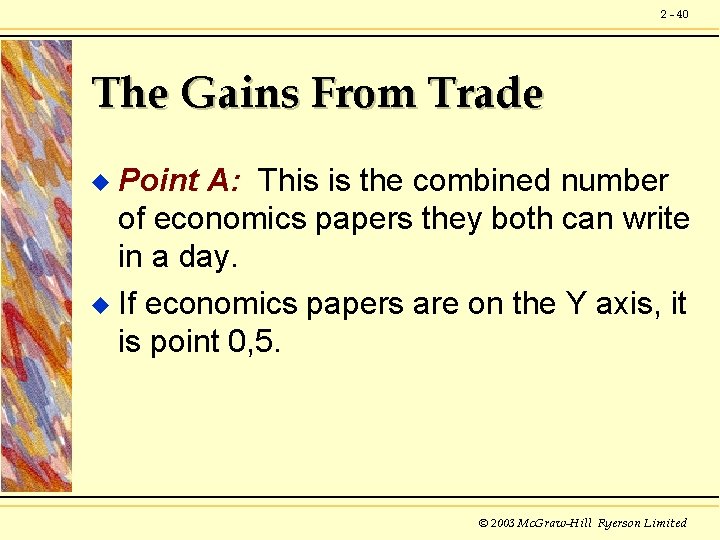 2 - 40 The Gains From Trade Point A: This is the combined number