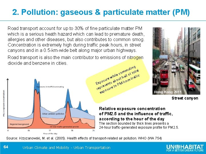2. Pollution: gaseous & particulate matter (PM) Road transport account for up to 30%