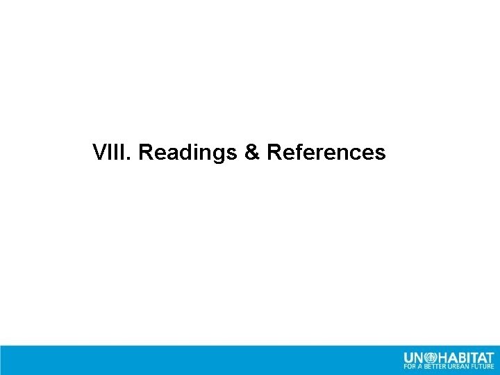VIII. Readings & References 