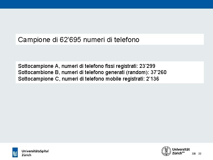 Campione di 62’ 695 numeri di telefono Sottocampione A, numeri di telefono fissi registrati: