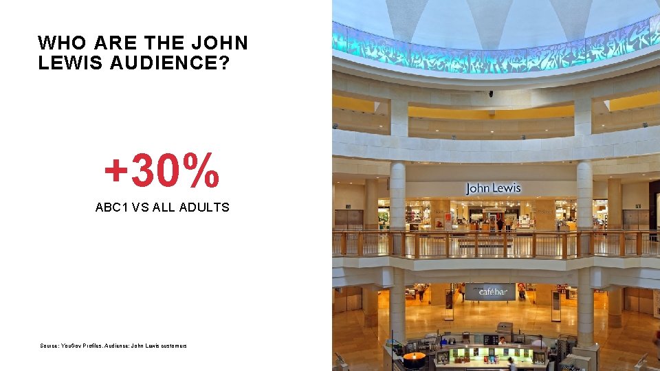 WHO ARE THE JOHN LEWIS AUDIENCE? +30% ABC 1 VS ALL ADULTS Source: You.