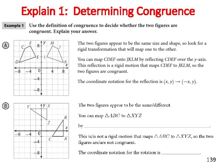 Explain 1: Determining Congruence 139 