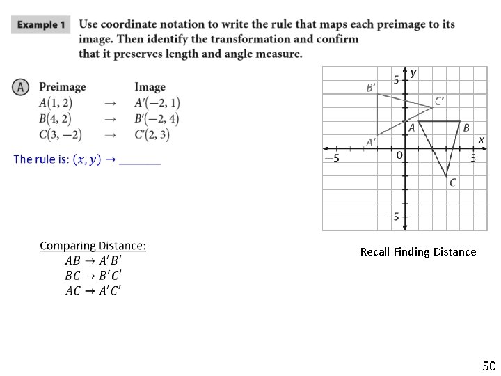  Recall Finding Distance 50 