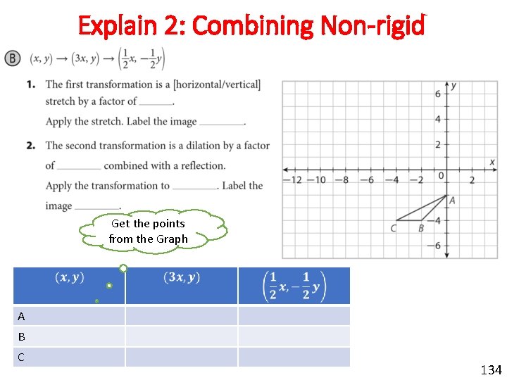 Explain 2: Combining Non-rigid Get the points from the Graph A B C 134