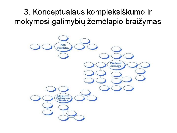 3. Konceptualaus kompleksiškumo ir mokymosi galimybių žemėlapio braižymas 