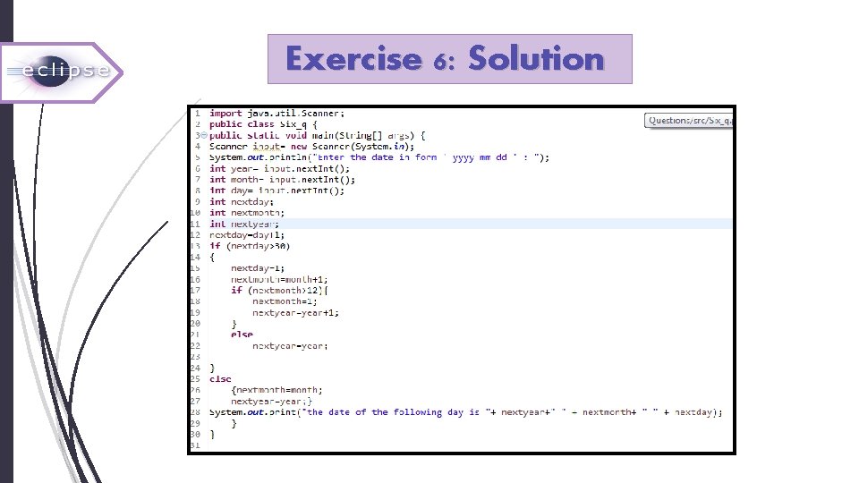 Exercise 6: Solution Exercise 6: Solution